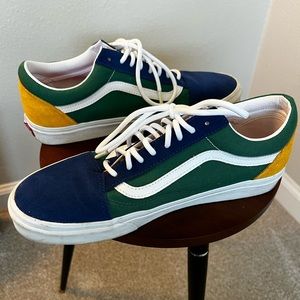 old skool multicolored Vans, mens size 10